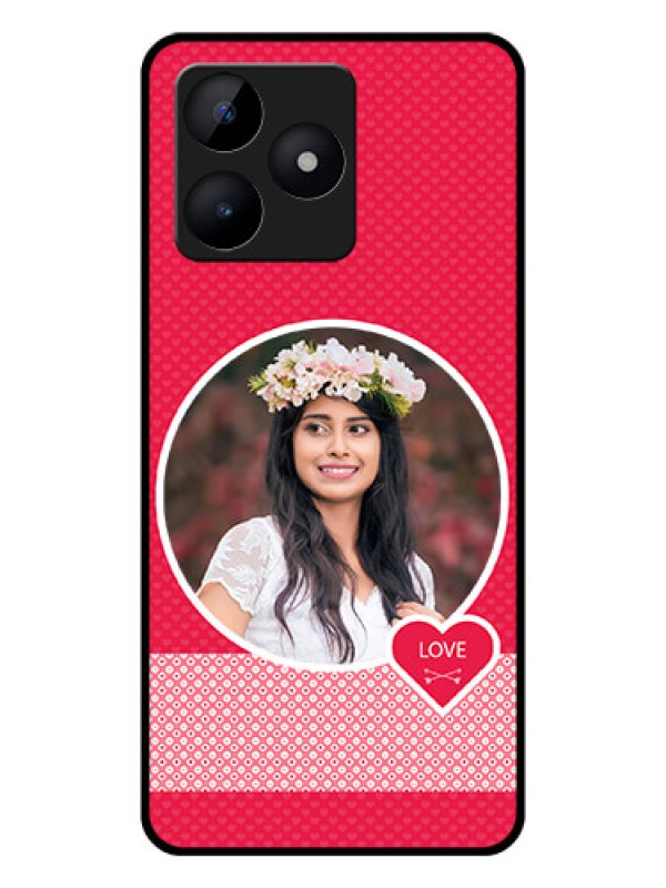 Custom Realme C53 Personalised Glass Phone Case - Pink Pattern Design