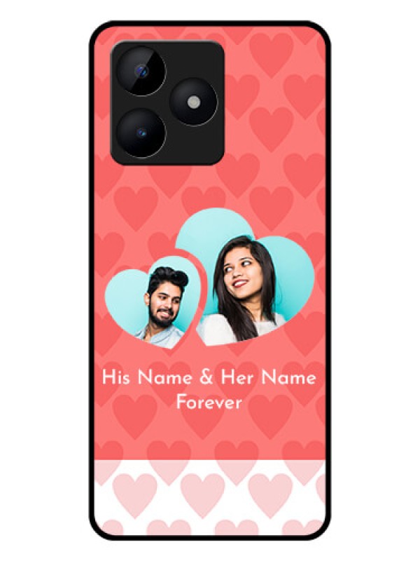 Custom Realme C53 Personalized Glass Phone Case - Couple Pic Upload Design