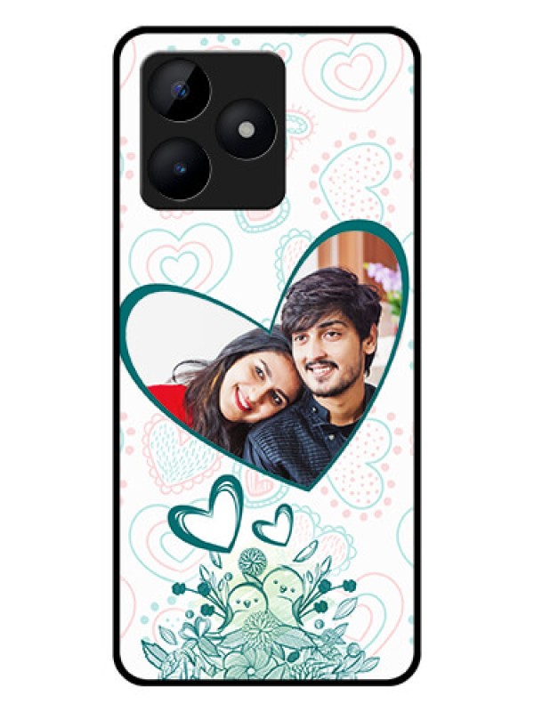 Custom Realme C53 Photo Printing on Glass Case - Premium Couple Design