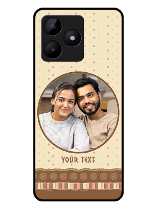 Custom Realme C53 Custom Glass Mobile Case - Brown Dotted Mobile Case Design
