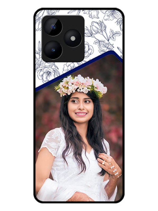 Custom Realme C53 Personalized Glass Phone Case - Premium Floral Design