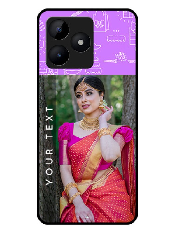 Custom Realme C53 Custom Glass Mobile Case - Birthday Icons Design