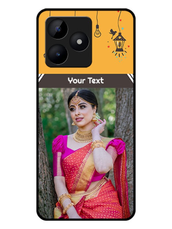 Custom Realme C53 Custom Glass Mobile Case - with Family Picture and Icons