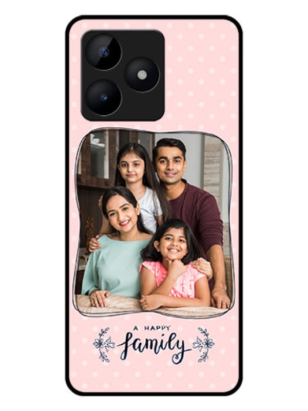 Custom Realme C53 Custom Glass Phone Case - Family with Dots Design