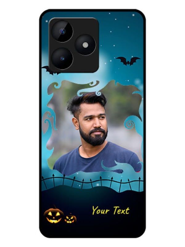 Custom Realme C53 Custom Glass Phone Case - Halloween frame design