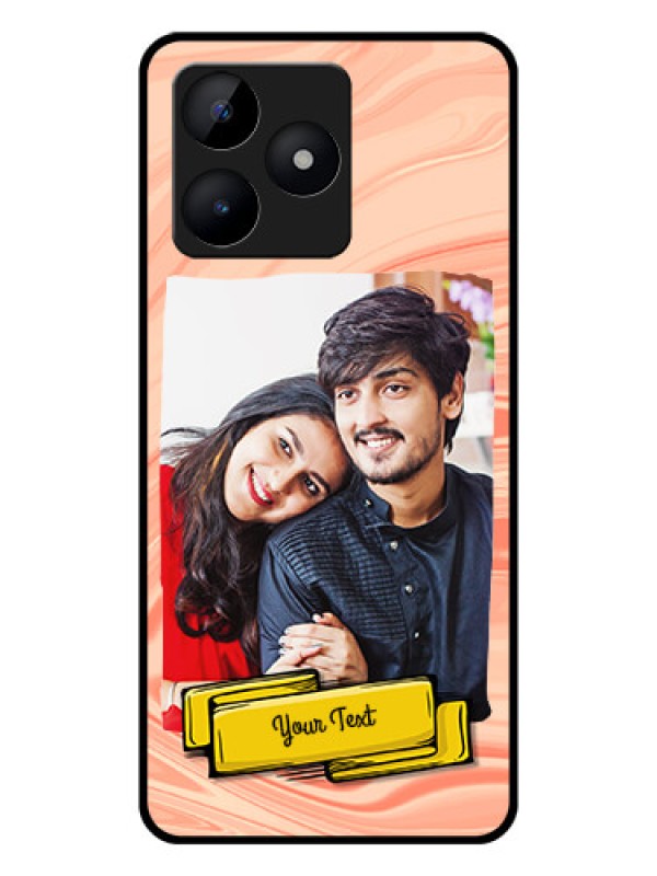 Custom Realme C53 Personalized Glass Phone Case - Marble Texture Design