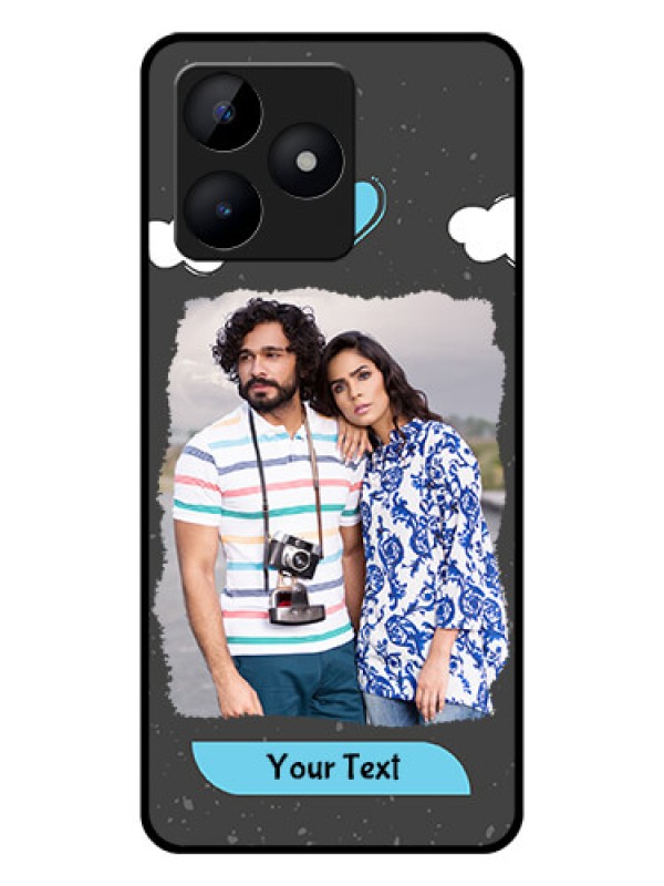 Custom Realme C53 Custom Glass Phone Case - Splashes with love doodles Design