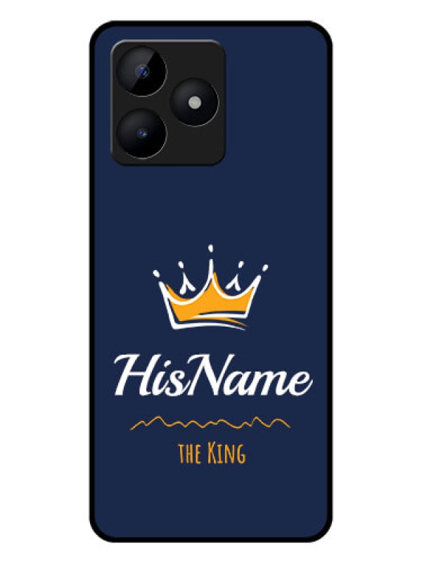 Custom Realme C53 Glass Phone Case King with Name