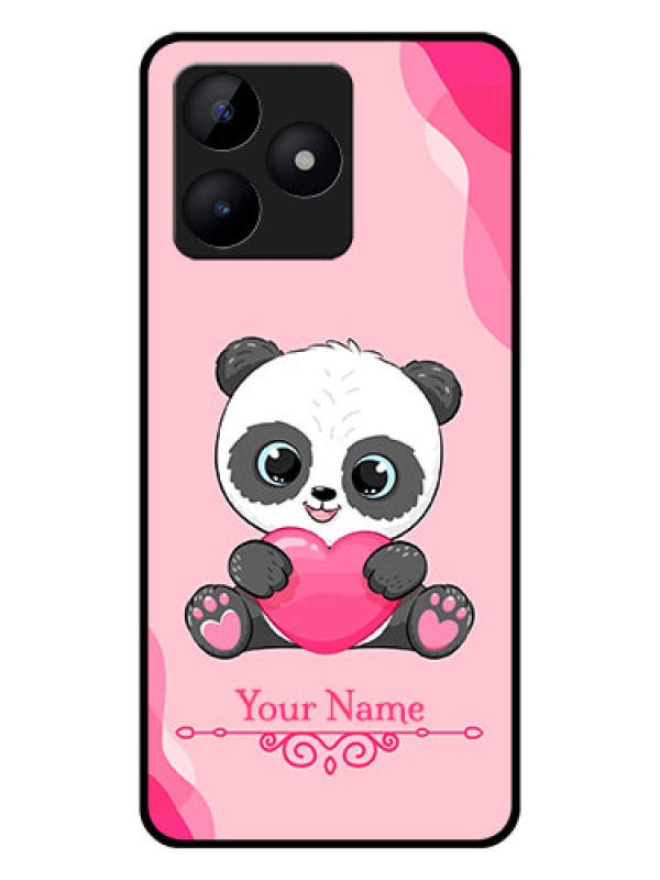 Custom Realme C53 Custom Glass Mobile Case - Cute Panda Design