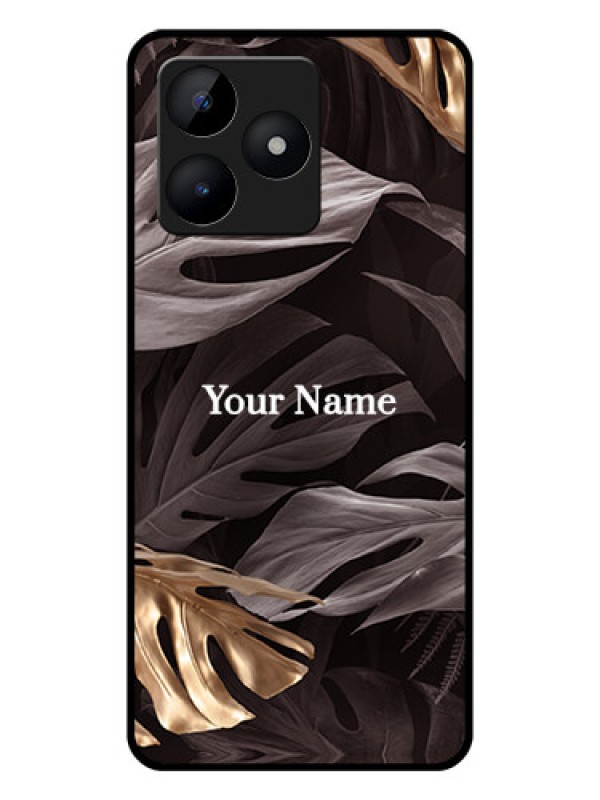 Custom Realme C53 Personalised Glass Phone Case - Wild Leaves digital paint Design