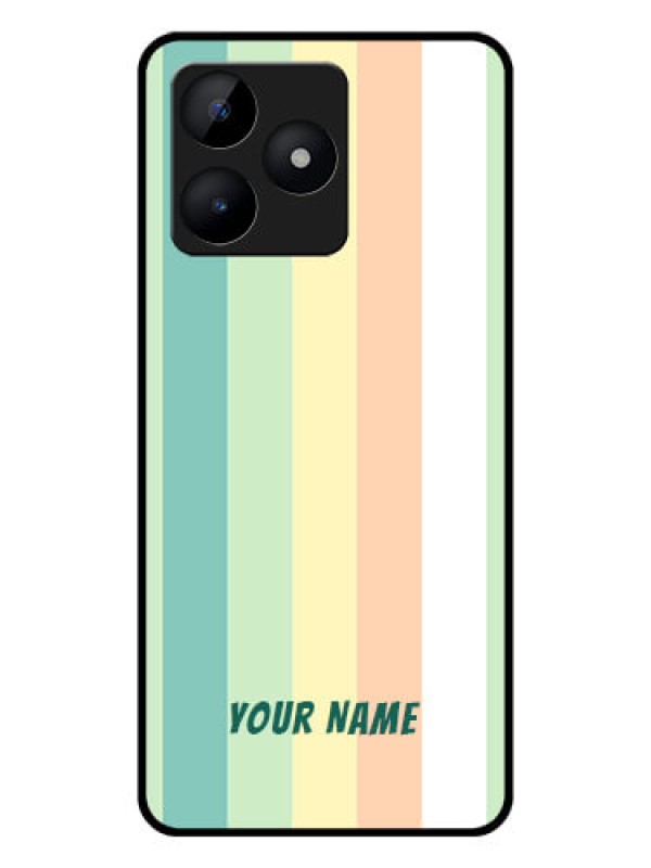 Custom Realme C53 Photo Printing on Glass Case - Multi-colour Stripes Design