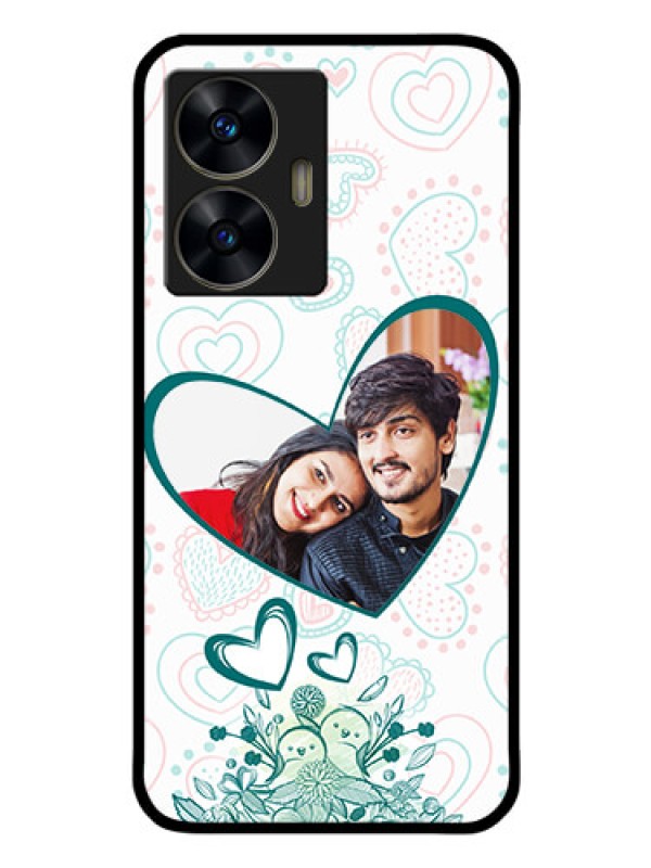 Custom Realme C55 Photo Printing on Glass Case - Premium Couple Design