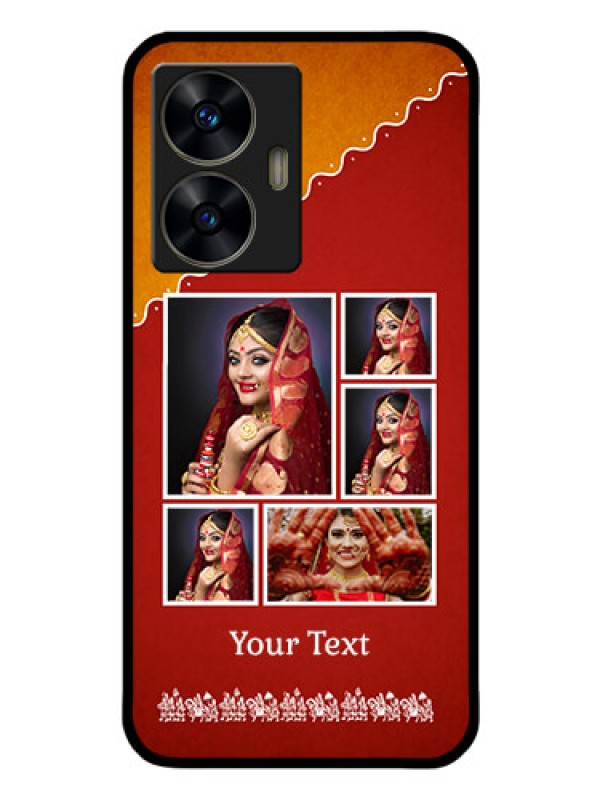 Custom Realme C55 Personalized Glass Phone Case - Wedding Pic Upload Design