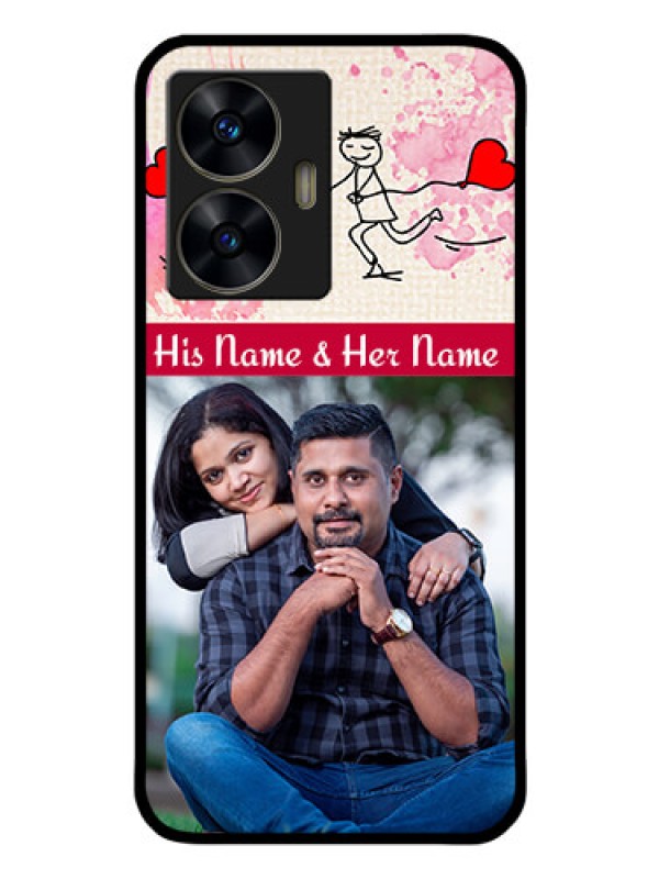 Custom Realme C55 Photo Printing on Glass Case - You and Me Case Design