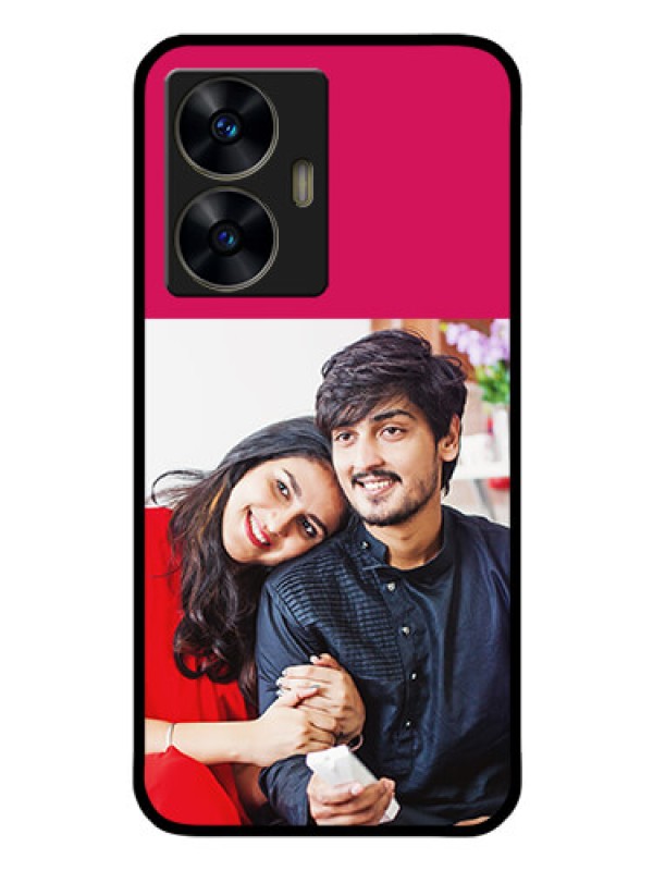 Custom Realme C55 Custom Glass Mobile Case - Anniversary Cover Design