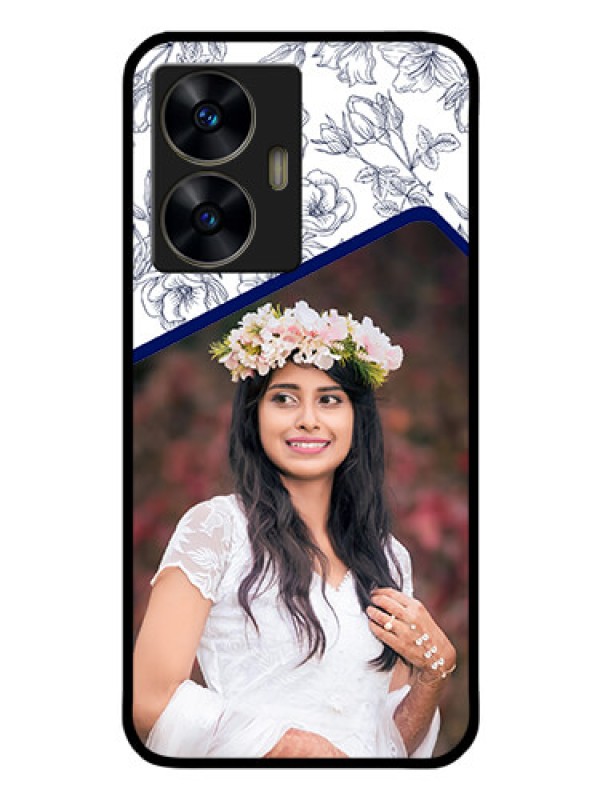 Custom Realme C55 Personalized Glass Phone Case - Premium Floral Design