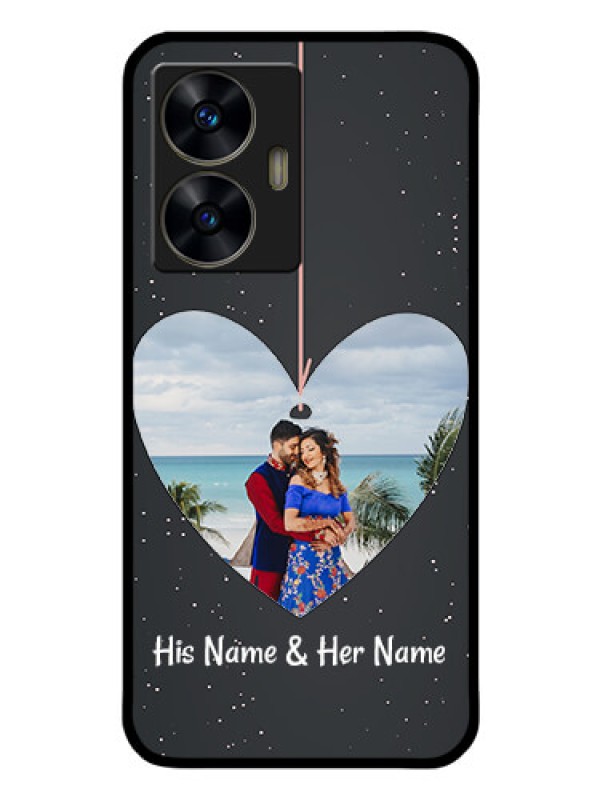 Custom Realme C55 Custom Glass Phone Case - Hanging Heart Design
