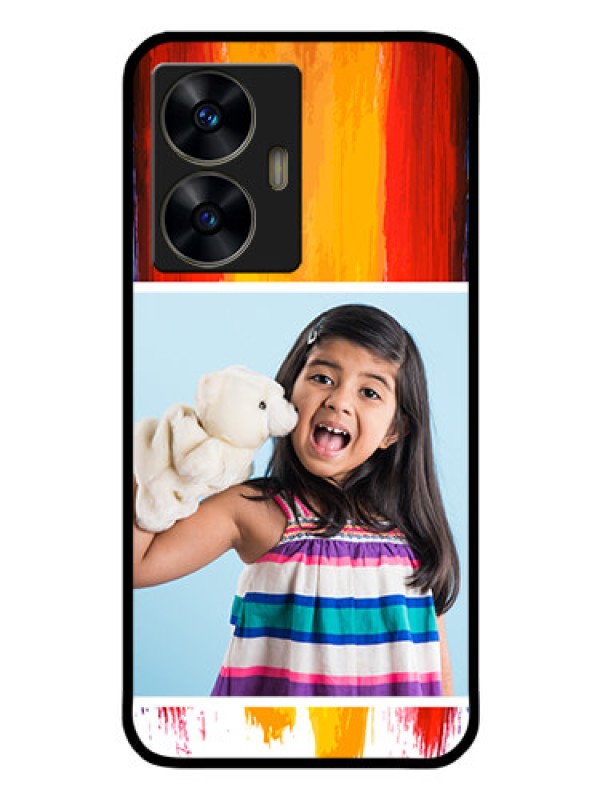 Custom Realme C55 Personalized Glass Phone Case - Multi Color Design