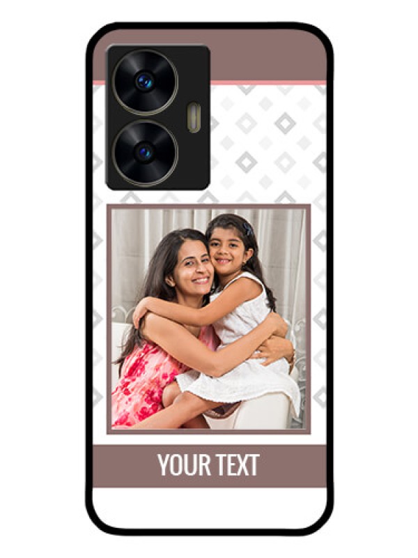 Custom Realme C55 Photo Printing on Glass Case - Simple Diamond Design