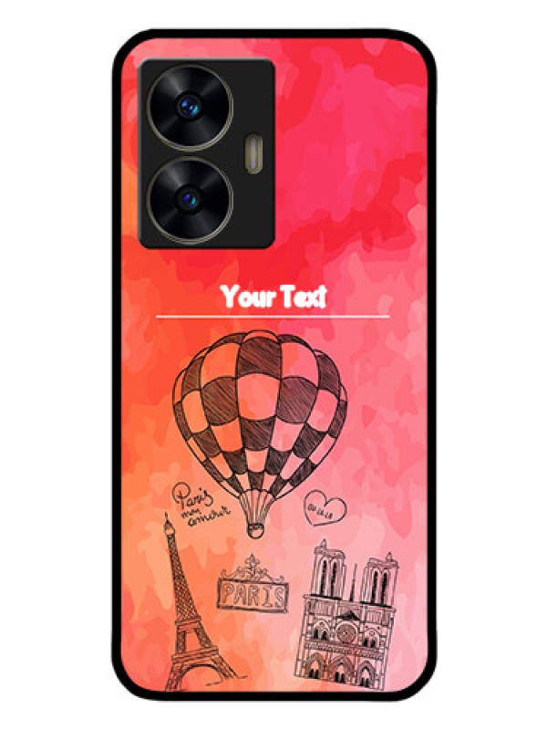 Custom Realme C55 Custom Glass Phone Case - Paris Theme Design