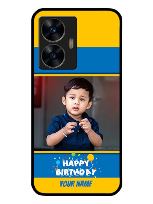 Custom Realme C55 Custom Glass Mobile Case - Birthday Wishes Design