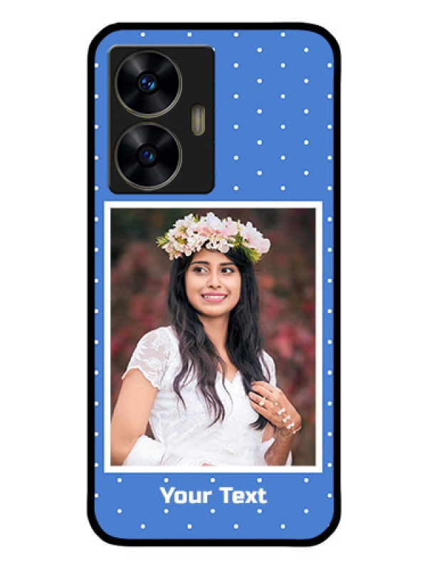 Custom Realme C55 Photo Printing on Glass Case - Polka dots design