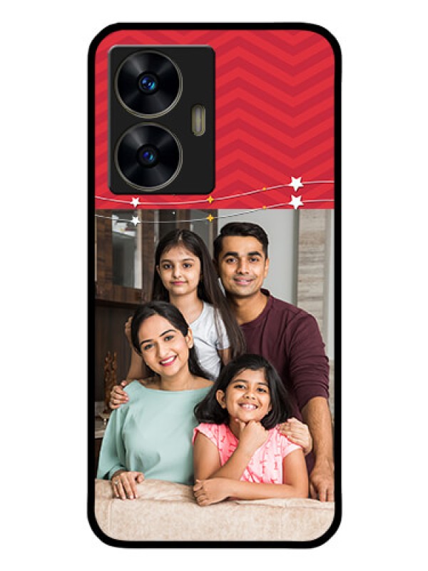 Custom Realme C55 Personalized Glass Phone Case - Happy Family Design