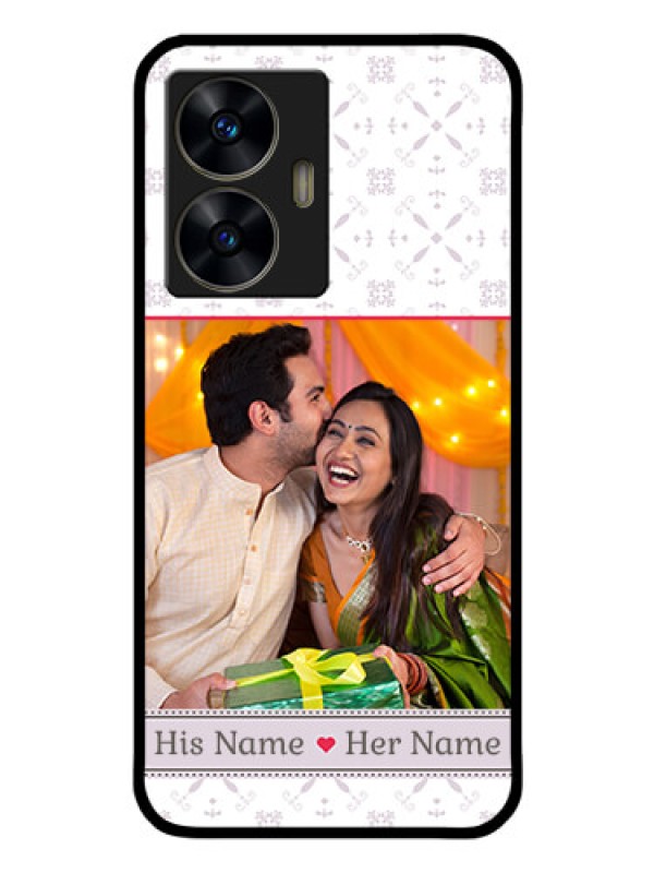 Custom Realme C55 Custom Glass Mobile Case - with Photo and Ethnic Design
