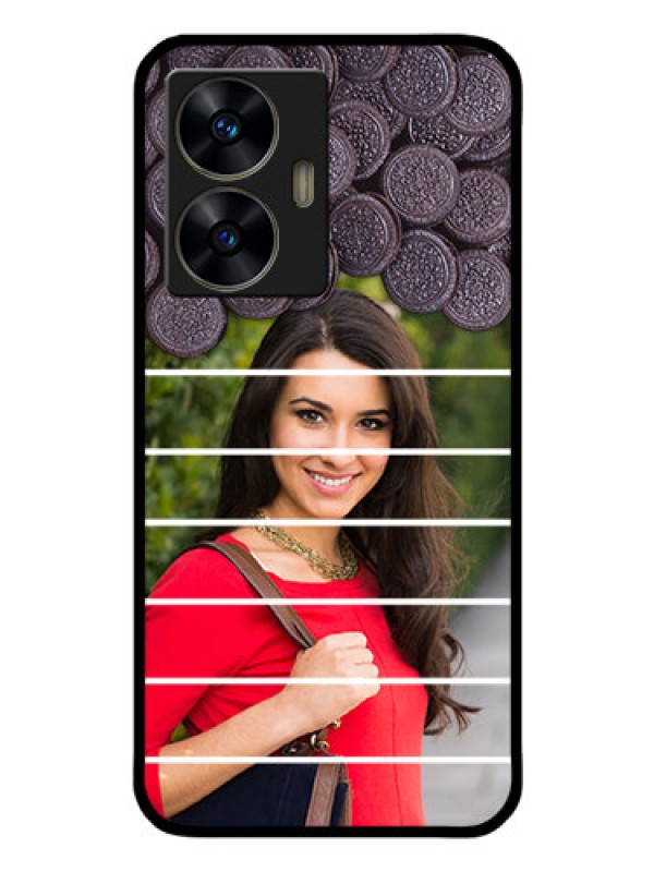 Custom Realme C55 Custom Glass Phone Case - with Oreo Biscuit Design