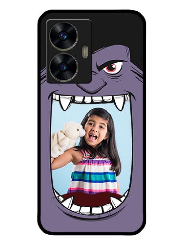 Custom Realme C55 Custom Glass Phone Case - Angry Monster Design