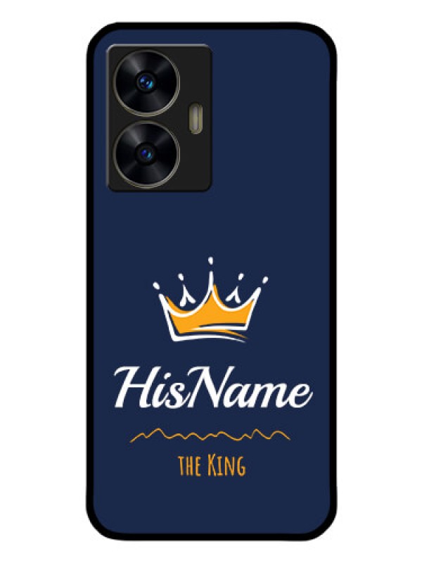 Custom Realme C55 Glass Phone Case King with Name