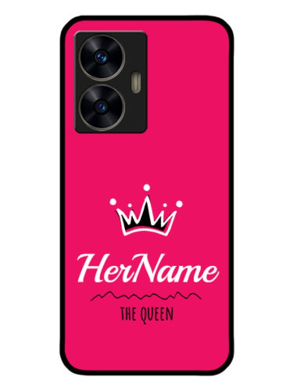 Custom Realme C55 Glass Phone Case Queen with Name