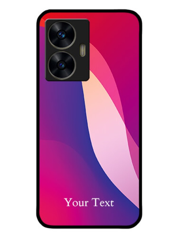 Custom Realme C55 Personalized Glass Phone Case - Digital abstract Overlap Design