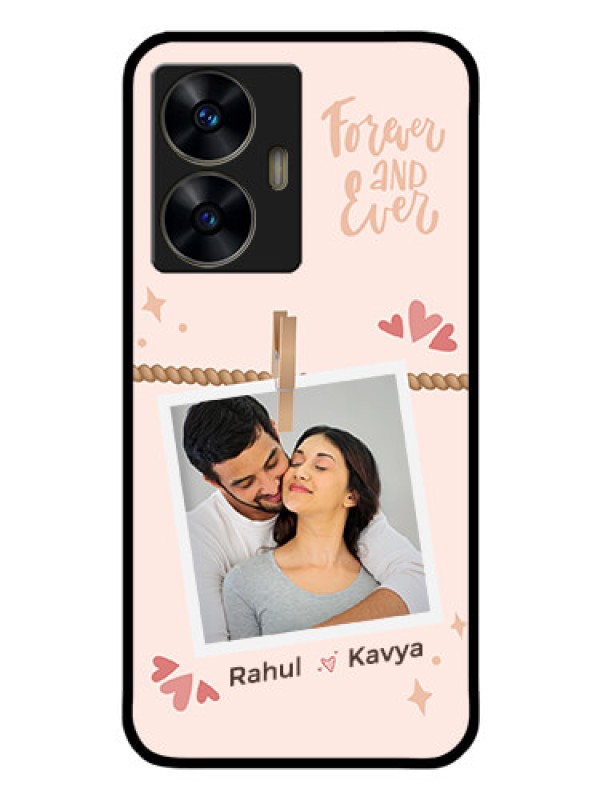 Custom Realme C55 Custom Glass Phone Case - Forever and ever love Design