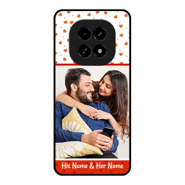 Realme C63 5G Custom Glass Phone Case - Orange Love Symbol Design