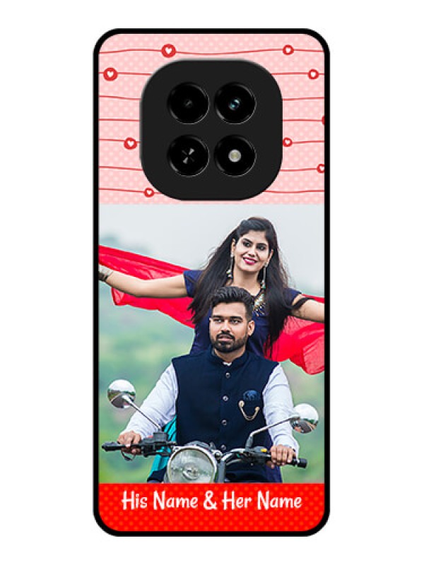 Custom Realme C63 5G Custom Glass Phone Case - Red Pattern Case Design