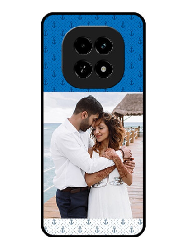 Custom Realme C63 5G Custom Glass Phone Case - Blue Anchors Design