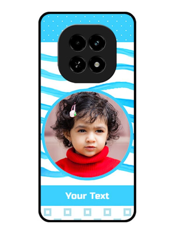 Custom Realme C63 5G Custom Glass Phone Case - Simple Blue Case Design