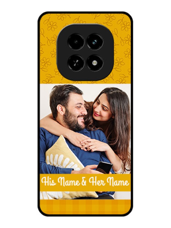 Custom Realme C63 5G Custom Glass Phone Case - Yellow Floral Design