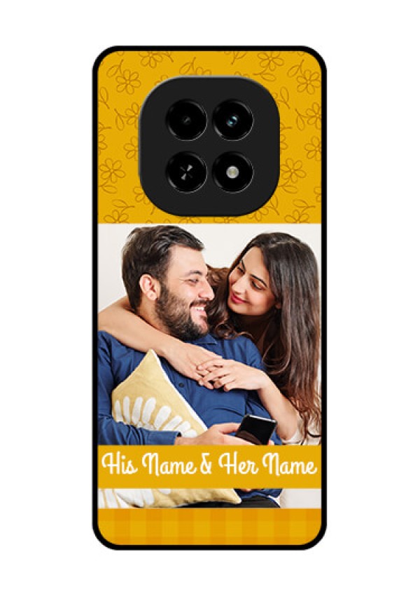Realme C63 5G Custom Glass Phone Case - Yellow Floral Design