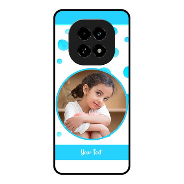 Realme C63 5G Custom Glass Phone Case - Blue Bubbles Pattern Design Realme C63 5G Custom Glass Phone Case - Blue Bubbles Pattern Design