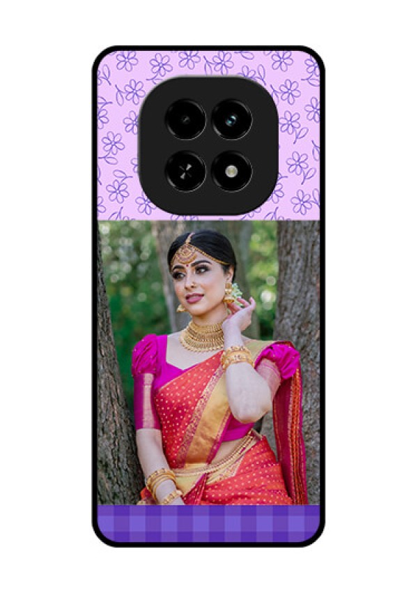 Realme C63 5G Custom Glass Phone Case - Purple Floral Design