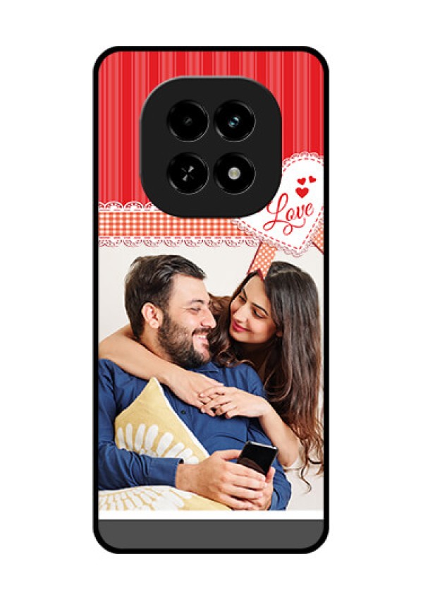 Realme C63 5G Custom Glass Phone Case - Red Love Pattern Design