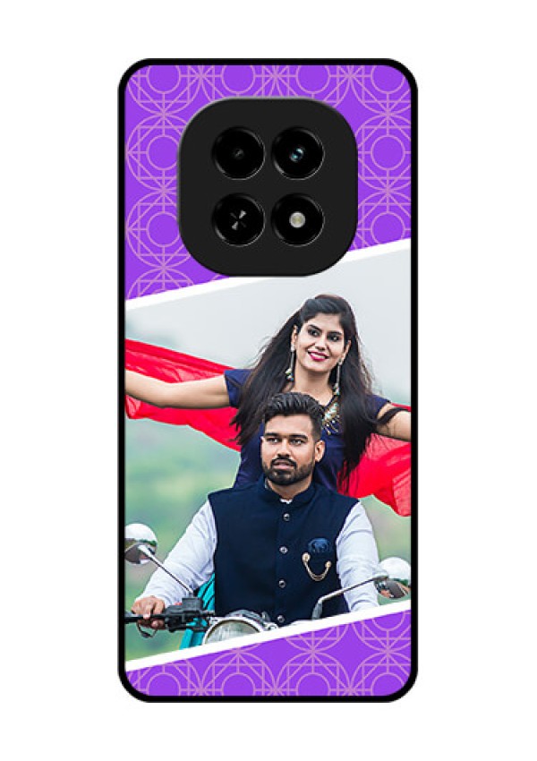 Realme C63 5G Custom Glass Phone Case - Violet Color Pattern Design
