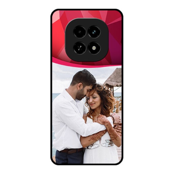 Realme C63 5G Custom Glass Phone Case - Red Abstract Design