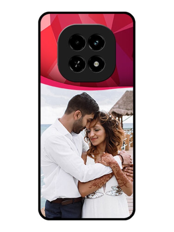 Custom Realme C63 5G Custom Glass Phone Case - Red Abstract Design