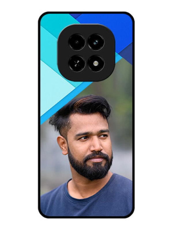 Custom Realme C63 5G Custom Glass Phone Case - Blue Pattern Design