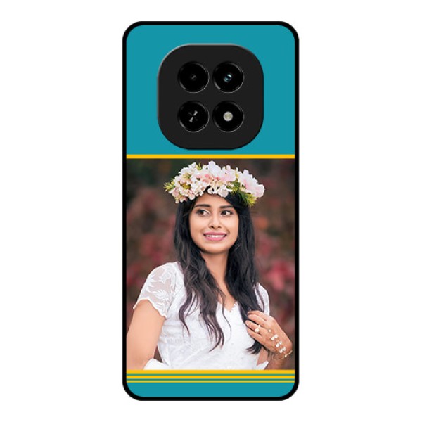 Realme C63 5G Custom Glass Phone Case - Yellow and Blue Design