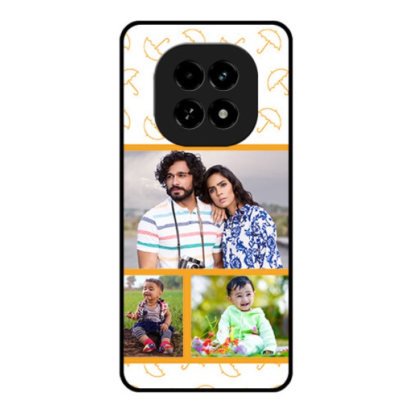 Realme C63 5G Custom Glass Phone Case - Yellow Pattern Design