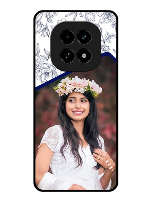 Custom Realme C63 5G Custom Glass Phone Case - Classy Floral Design